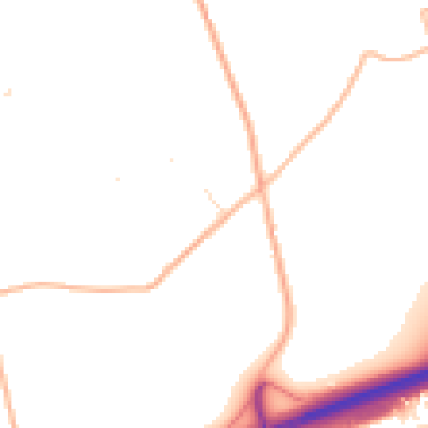 Daytime road noise heatmap for TR14 0BX