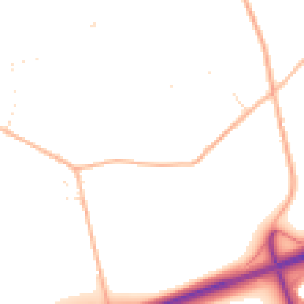 Daytime road noise heatmap for TR14 0BY