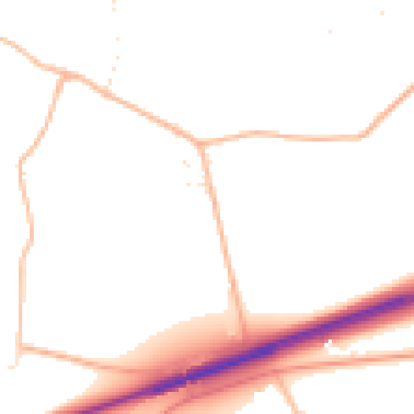 Daytime road noise heatmap for TR14 0DA