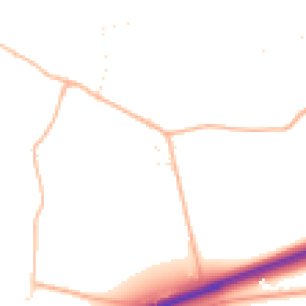 Daytime road noise heatmap for TR14 0DB
