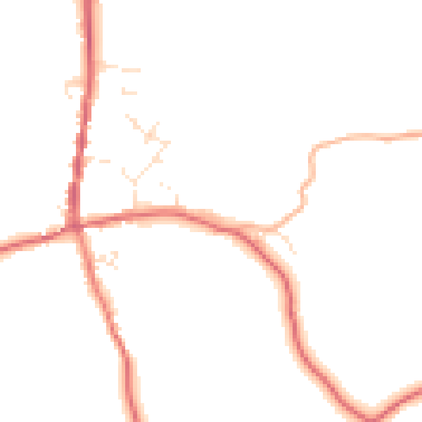 Daytime road noise heatmap for TR14 0DF