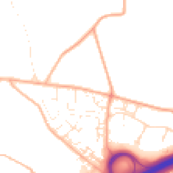 Daytime road noise heatmap for TR14 0DG