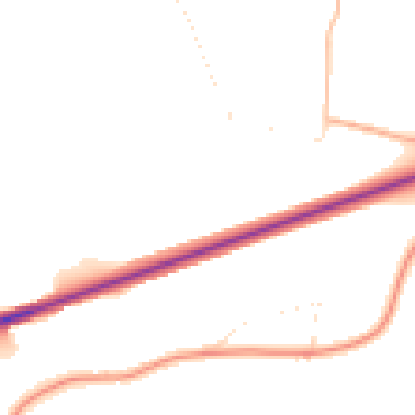 Daytime road noise heatmap for TR14 0DH