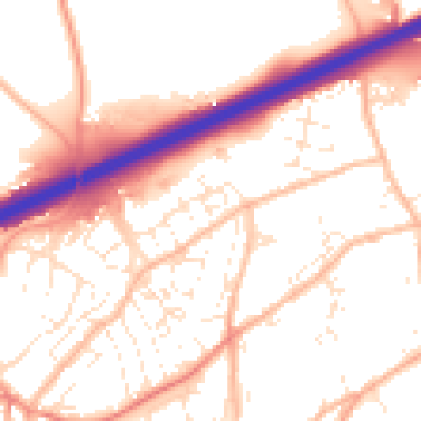 Daytime road noise heatmap for TR14 0DP