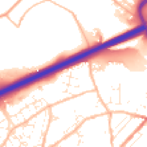 Daytime road noise heatmap for TR14 0FG