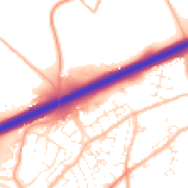 Daytime road noise heatmap for TR14 0GF
