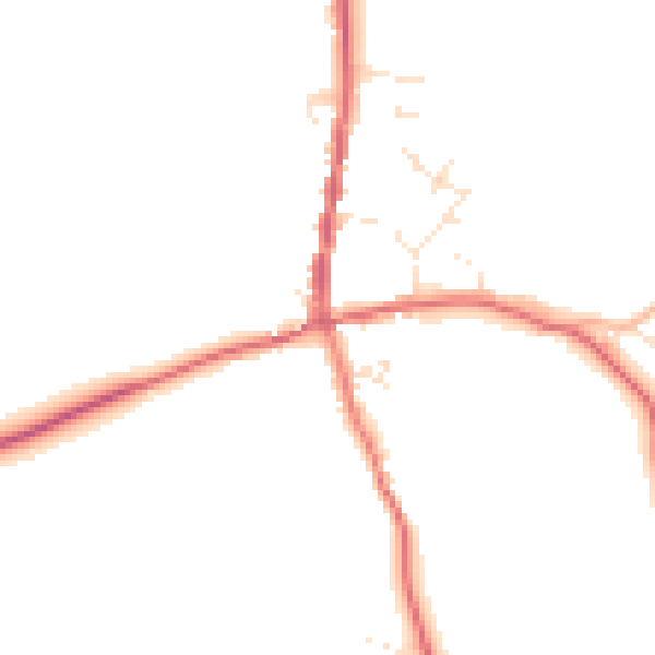 Daytime road noise heatmap for TR14 0JR