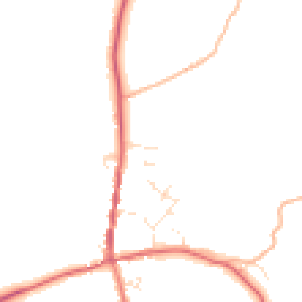 Daytime road noise heatmap for TR14 0JY