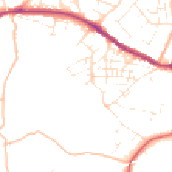 Daytime road noise heatmap for TR14 7AH