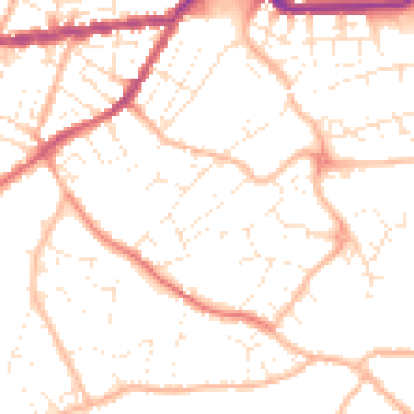 Daytime road noise heatmap for TR14 7AP