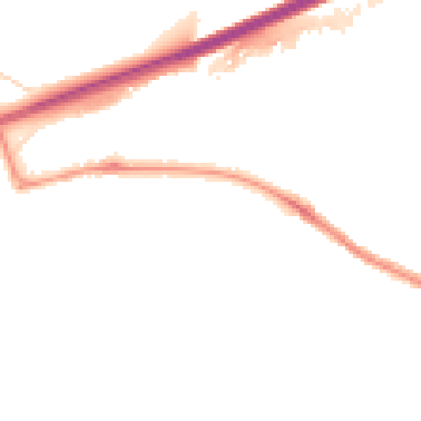 Night-time road noise heatmap for TR14 7NX