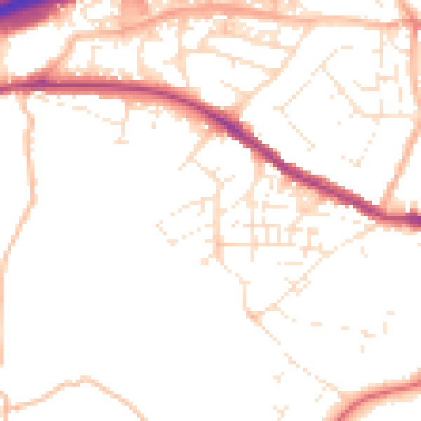 Daytime road noise heatmap for TR14 7PG