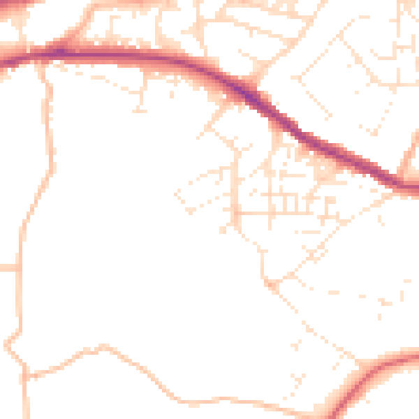 Daytime road noise heatmap for TR14 7PN