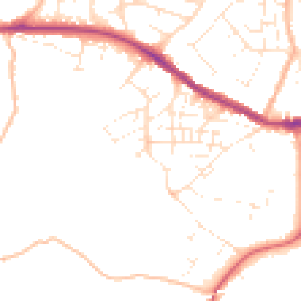 Daytime road noise heatmap for TR14 7PR