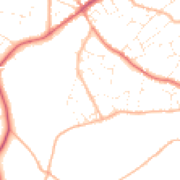 Daytime road noise heatmap for TR14 7RJ