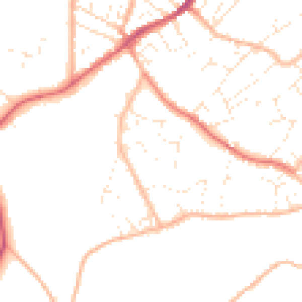 Daytime road noise heatmap for TR14 7RP