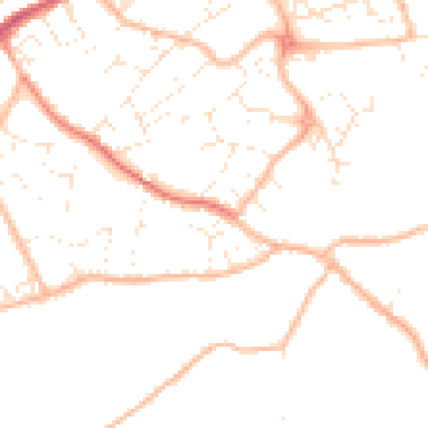 Daytime road noise heatmap for TR14 7SB