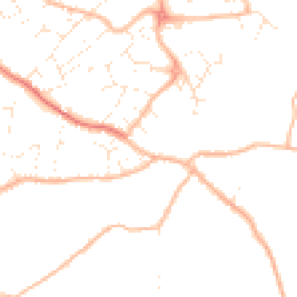 Daytime road noise heatmap for TR14 7SD