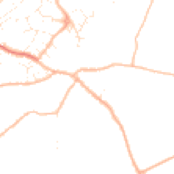 Daytime road noise heatmap for TR14 7SQ