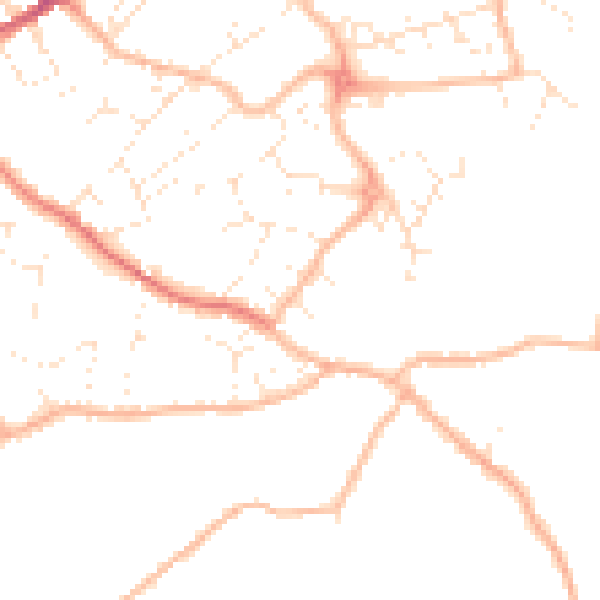 Daytime road noise heatmap for TR14 7ST