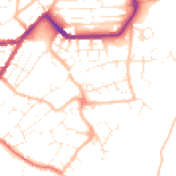 Daytime road noise heatmap for TR14 7TU