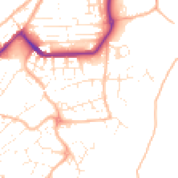 Daytime road noise heatmap for TR14 7UW