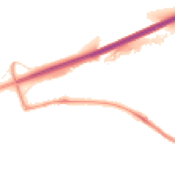 Night-time road noise heatmap for TR14 7XH