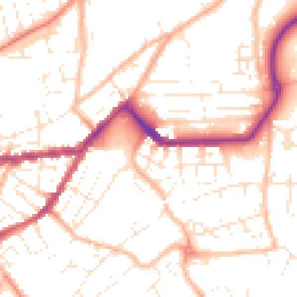 Daytime road noise heatmap for TR14 8FS