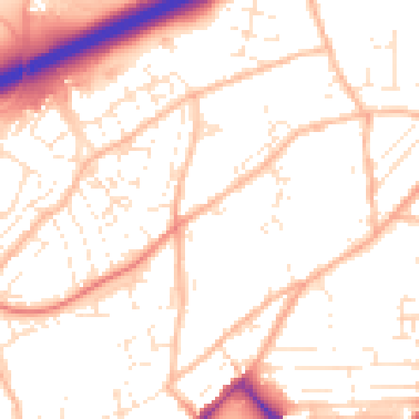 Daytime road noise heatmap for TR14 8NF