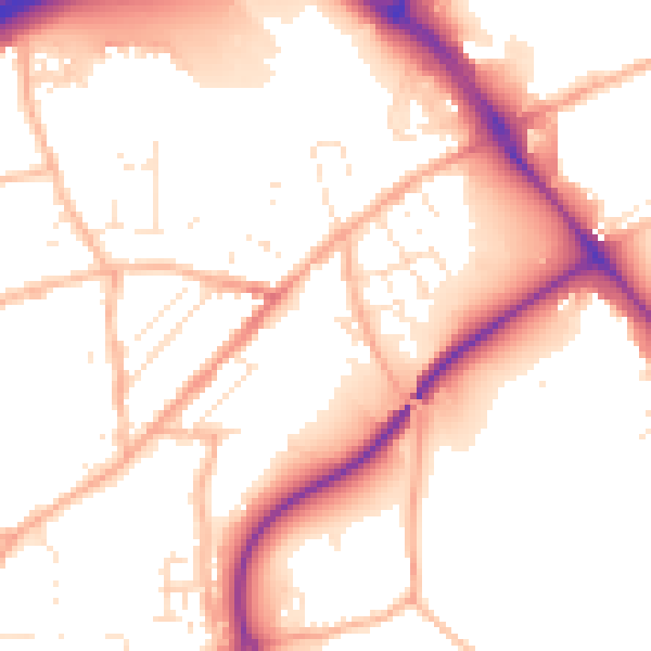Daytime road noise heatmap for TR14 8QZ