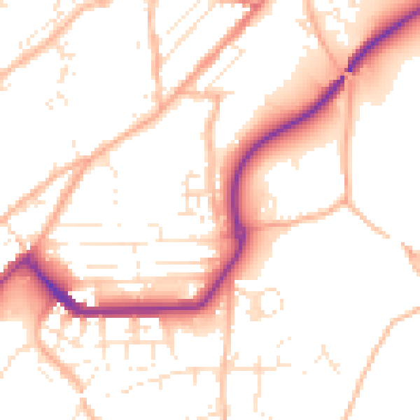 Daytime road noise heatmap for TR14 8RH