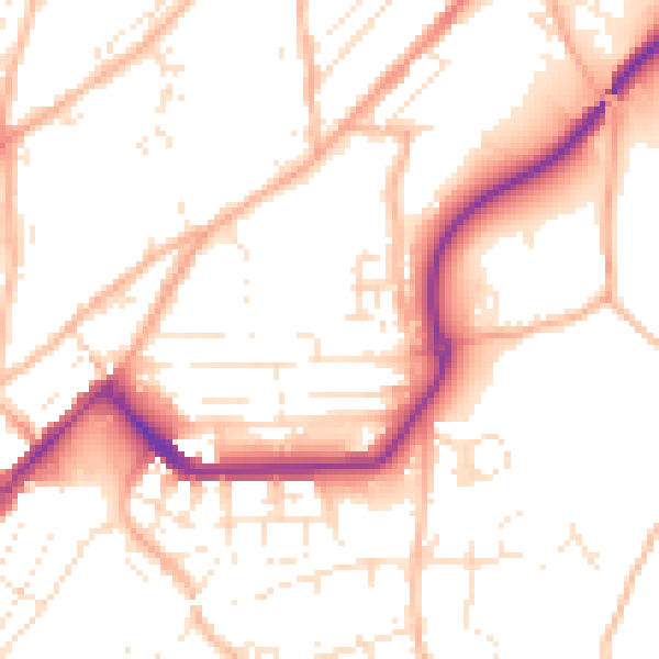 Daytime road noise heatmap for TR14 8RL