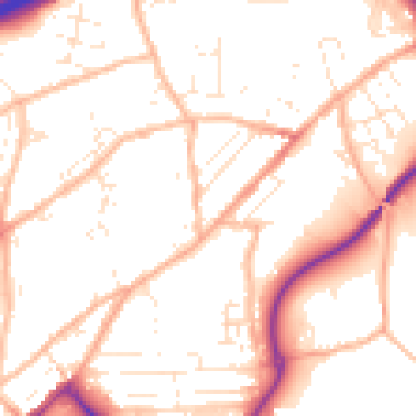 Daytime road noise heatmap for TR14 8SZ