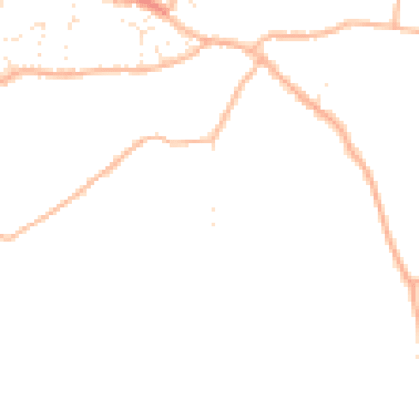Daytime road noise heatmap for TR14 9AB