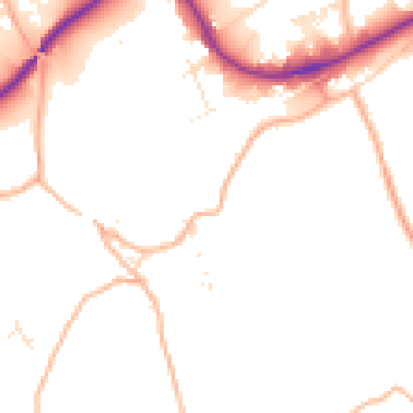 Daytime road noise heatmap for TR14 9AD