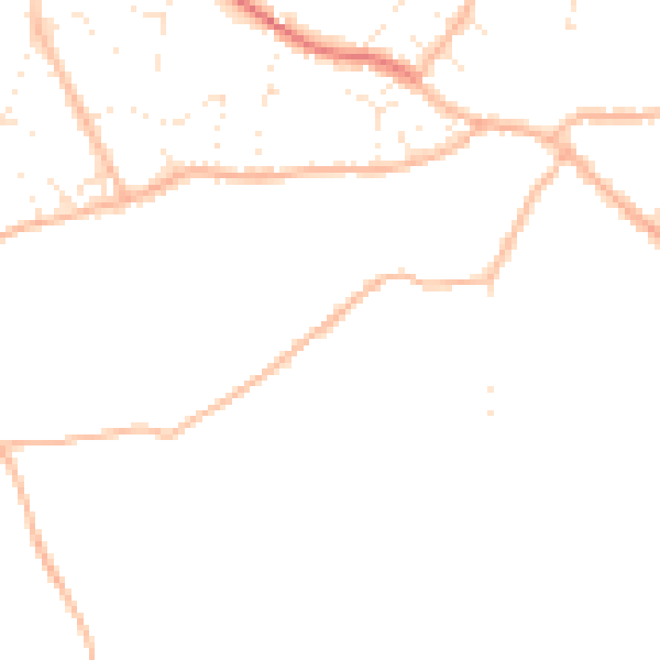 Daytime road noise heatmap for TR14 9AE