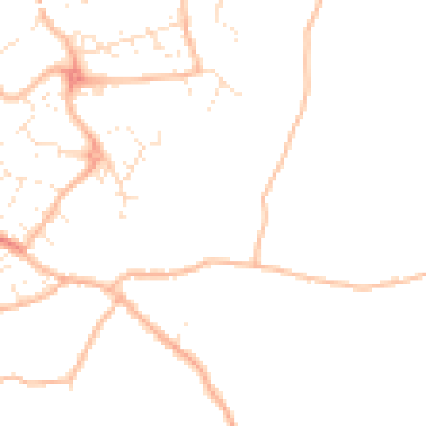 Daytime road noise heatmap for TR14 9AG