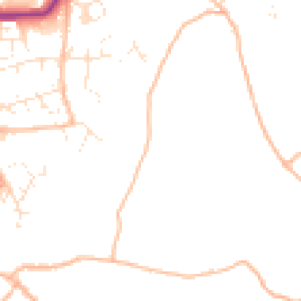 Daytime road noise heatmap for TR14 9AH