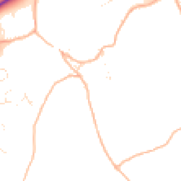 Daytime road noise heatmap for TR14 9AZ