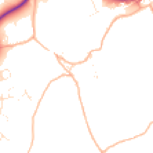 Daytime road noise heatmap for TR14 9BA
