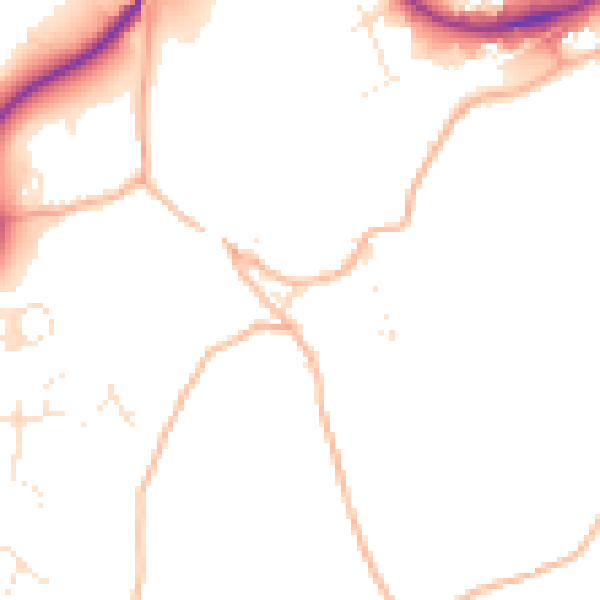 Daytime road noise heatmap for TR14 9BE