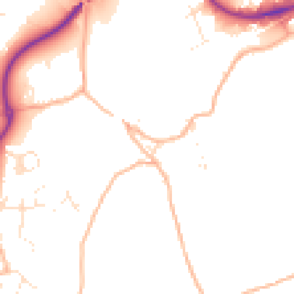 Daytime road noise heatmap for TR14 9BG