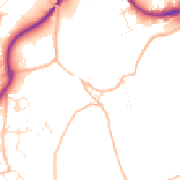 Daytime road noise heatmap for TR14 9BH