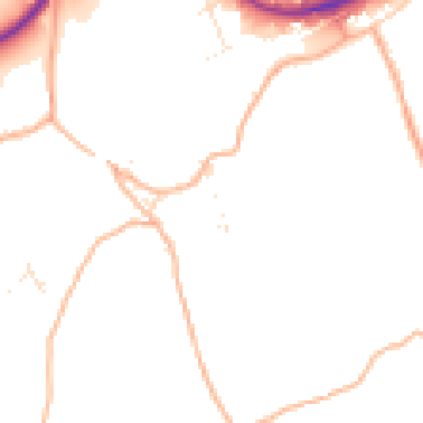 Daytime road noise heatmap for TR14 9DE