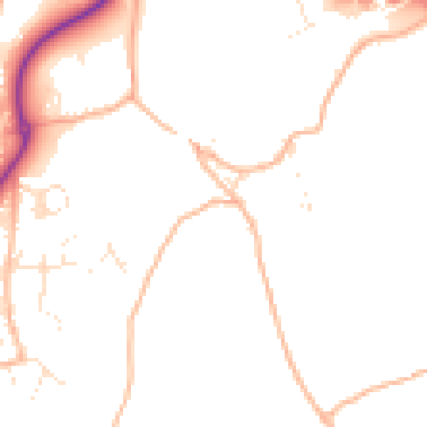Daytime road noise heatmap for TR14 9DG
