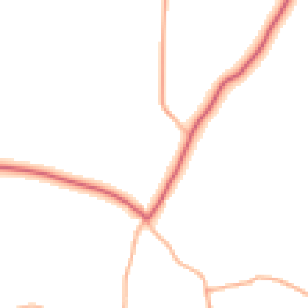 Daytime road noise heatmap for TR14 9PA