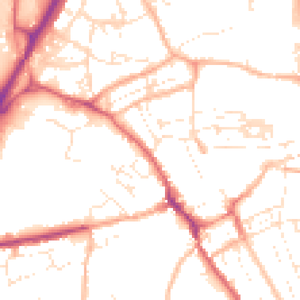 Daytime road noise heatmap for TR15 1AB