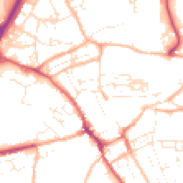 Daytime road noise heatmap for TR15 1AF