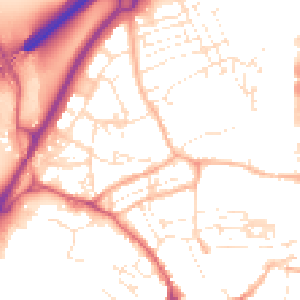 Daytime road noise heatmap for TR15 1BD
