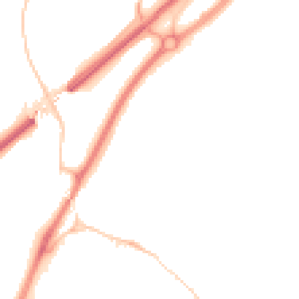 Night-time road noise heatmap for TR15 1DD